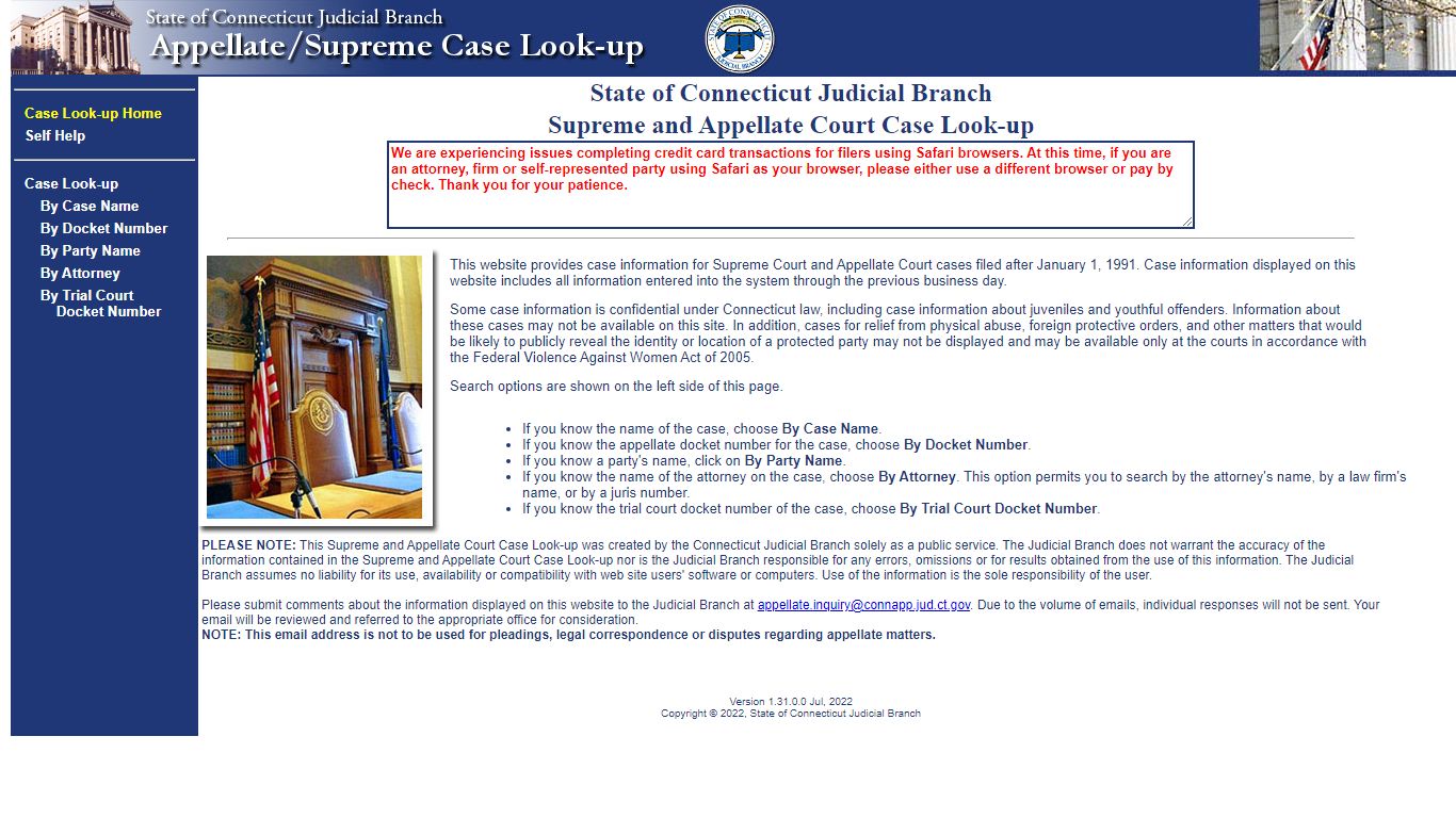 ct - Supreme and Appellate Court Case Look-up